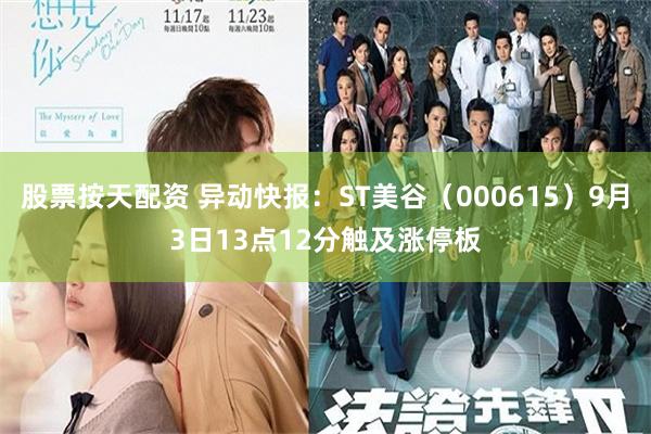 股票按天配资 异动快报：ST美谷（000615）9月3日13点12分触及涨停板