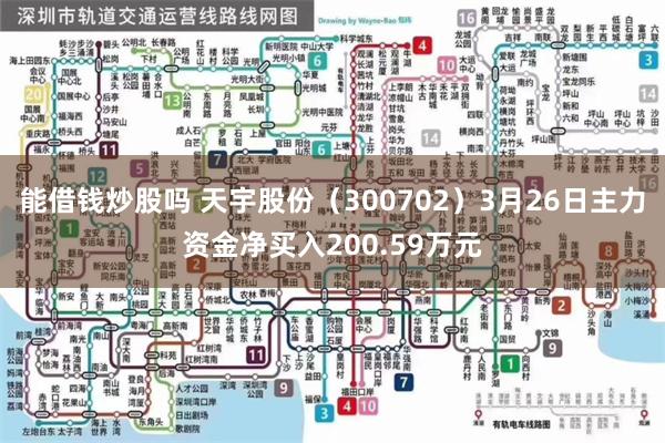 能借钱炒股吗 天宇股份（300702）3月26日主力资金净买入200.59万元