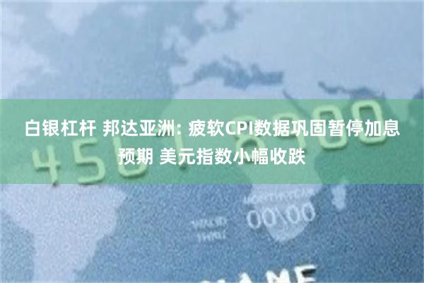 白银杠杆 邦达亚洲: 疲软CPI数据巩固暂停加息预期 美元指数小幅收跌