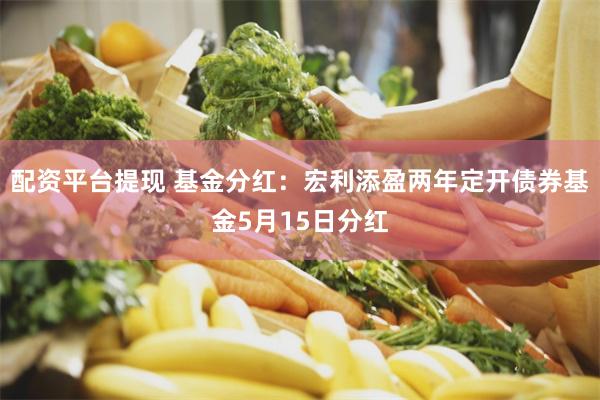 配资平台提现 基金分红：宏利添盈两年定开债券基金5月15日分红