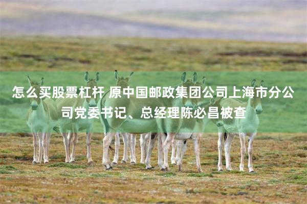 怎么买股票杠杆 原中国邮政集团公司上海市分公司党委书记、总经理陈必昌被查